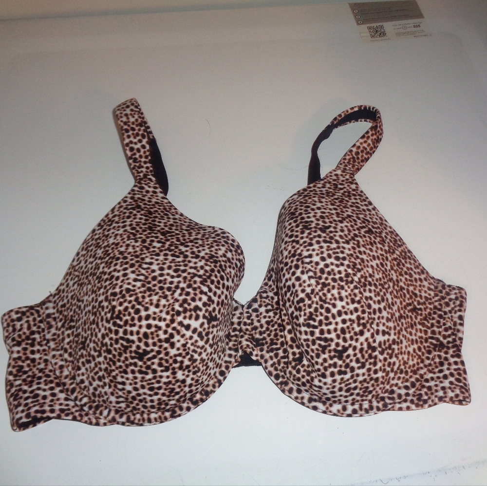 Ambrielle Animal Print Full Figure Bra 40C